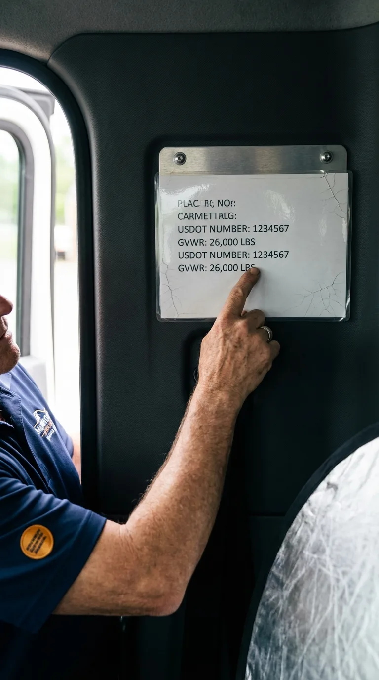 USDOT licensing placard verification in Eastport